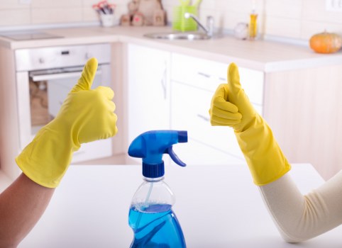 Professional assessment of fabric curtains before cleaning