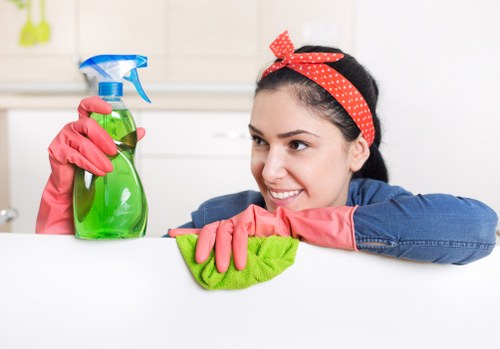 Professional cleaner working in a Paddington property