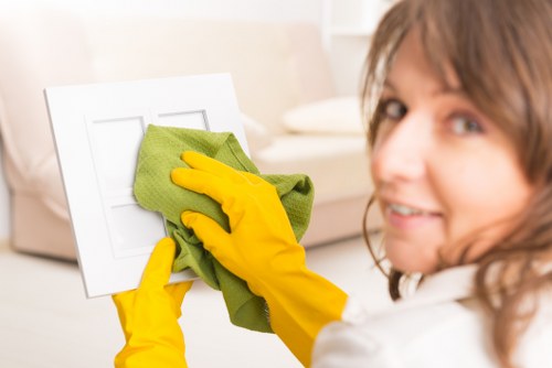 House cleaner preparing a tidy living room in Paddington